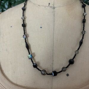 Elegant Black Beaded Necklace